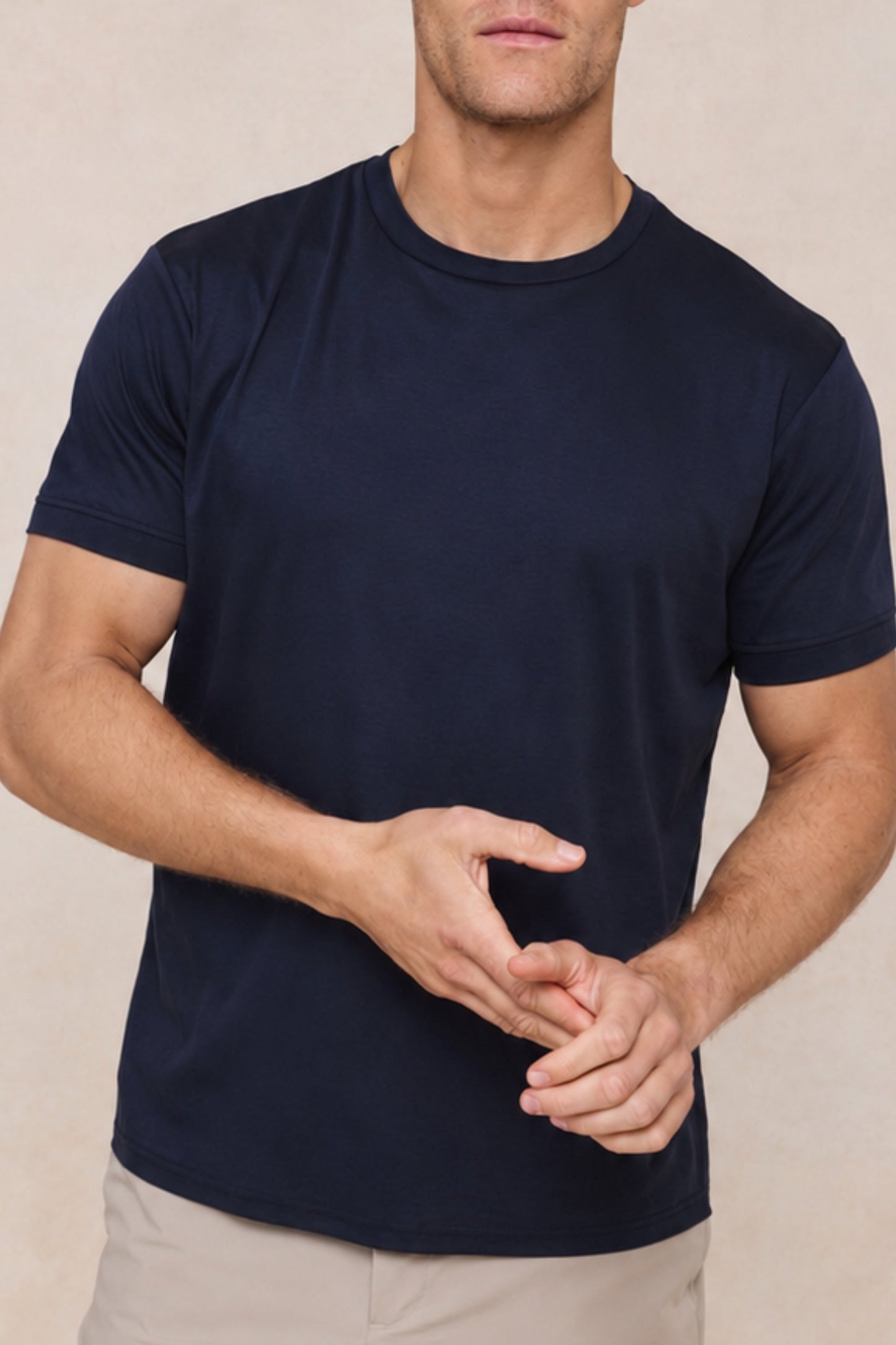 Camiseta Luxe Mercerizada - Azul Marino