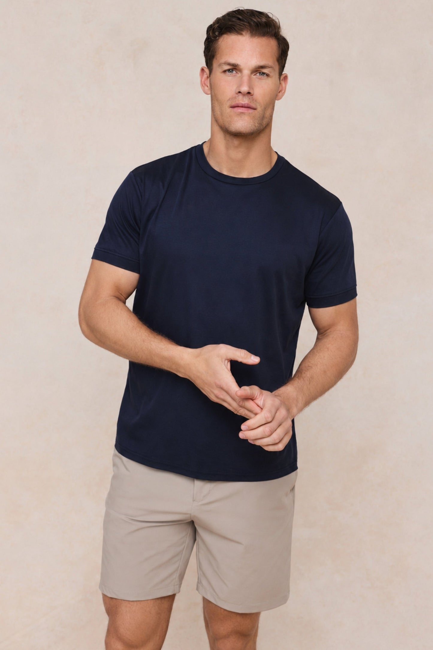 Camiseta Luxe Mercerizada - Azul Marino