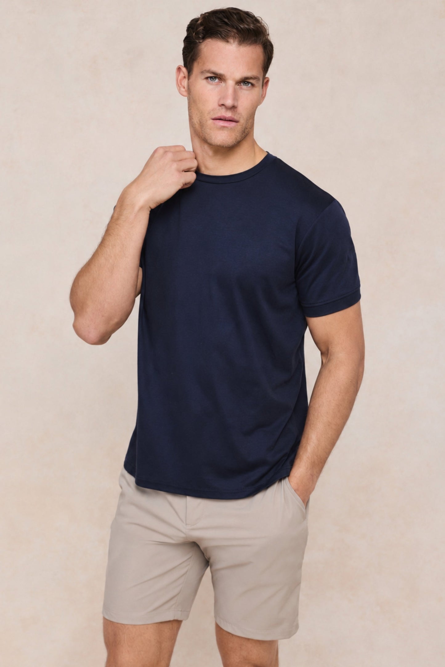 Camiseta Luxe Mercerizada - Azul Marino