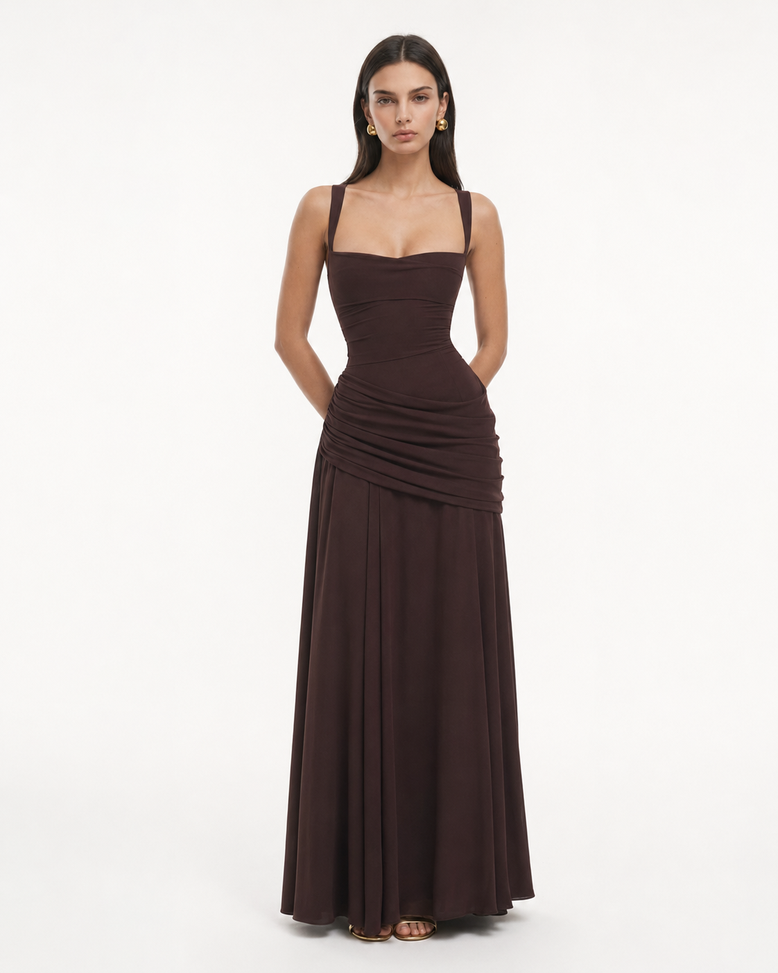Aveline | Vestido Maxi de Silueta Esculpida