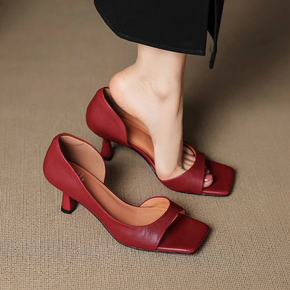Valentina – Tacones Abiertos Burdeos
