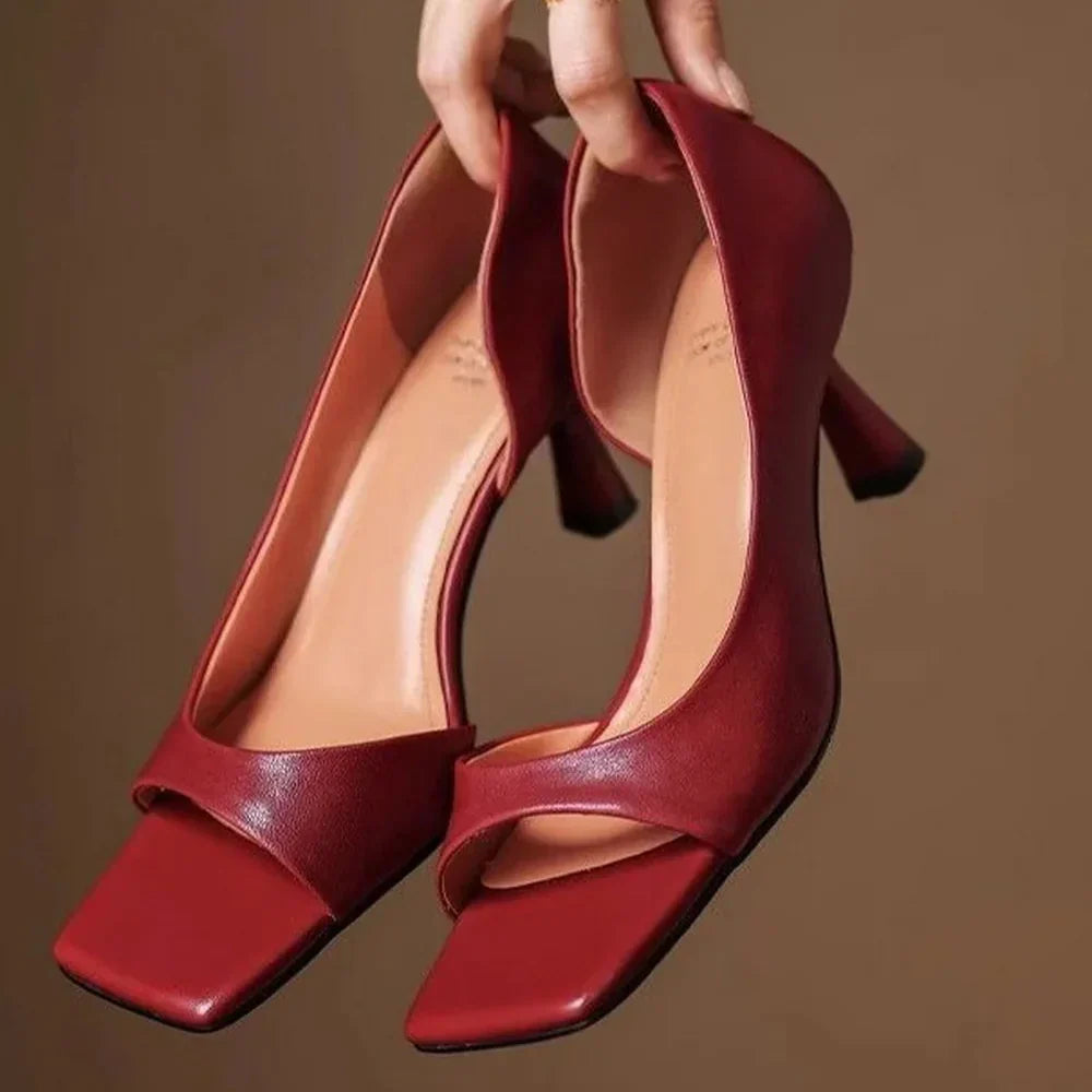 Valentina – Tacones Abiertos Burdeos