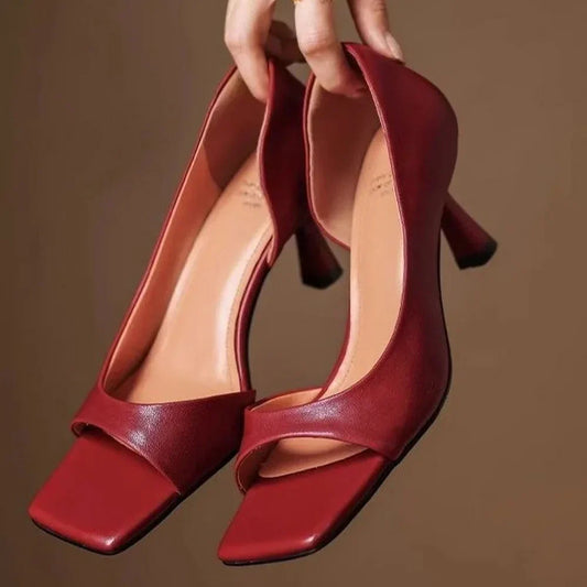 Valentina – Tacones Abiertos Burdeos
