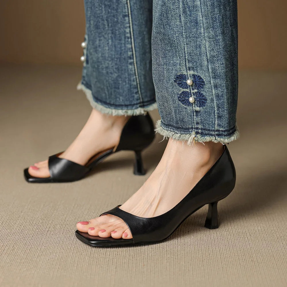 Valentina – Tacones Abiertos Burdeos
