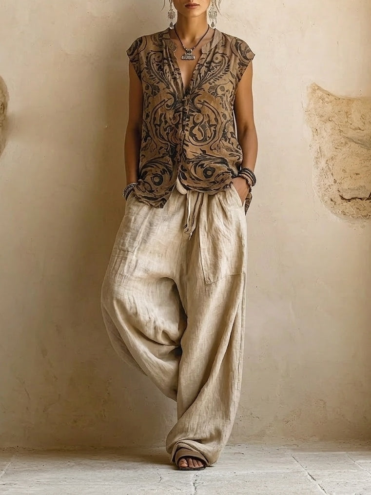 Júlia | Conjunto bohemio fluido con capas