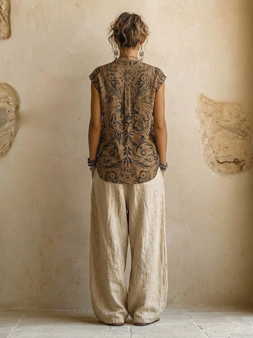 Júlia | Conjunto bohemio fluido con capas